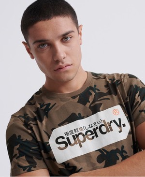 Superdry Core Logo Tag Camo All Over Print Férfi Pólók Camo | EICGS5719